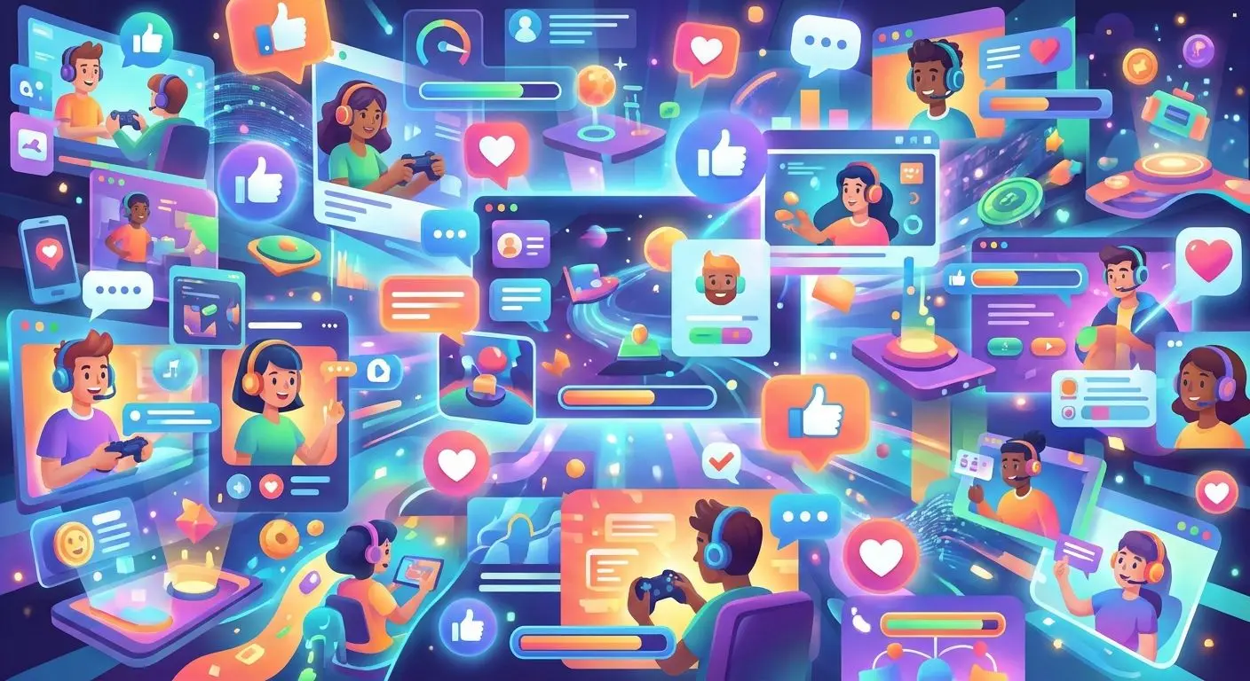 PlayOJO social media community collage with playful digital atmosphere