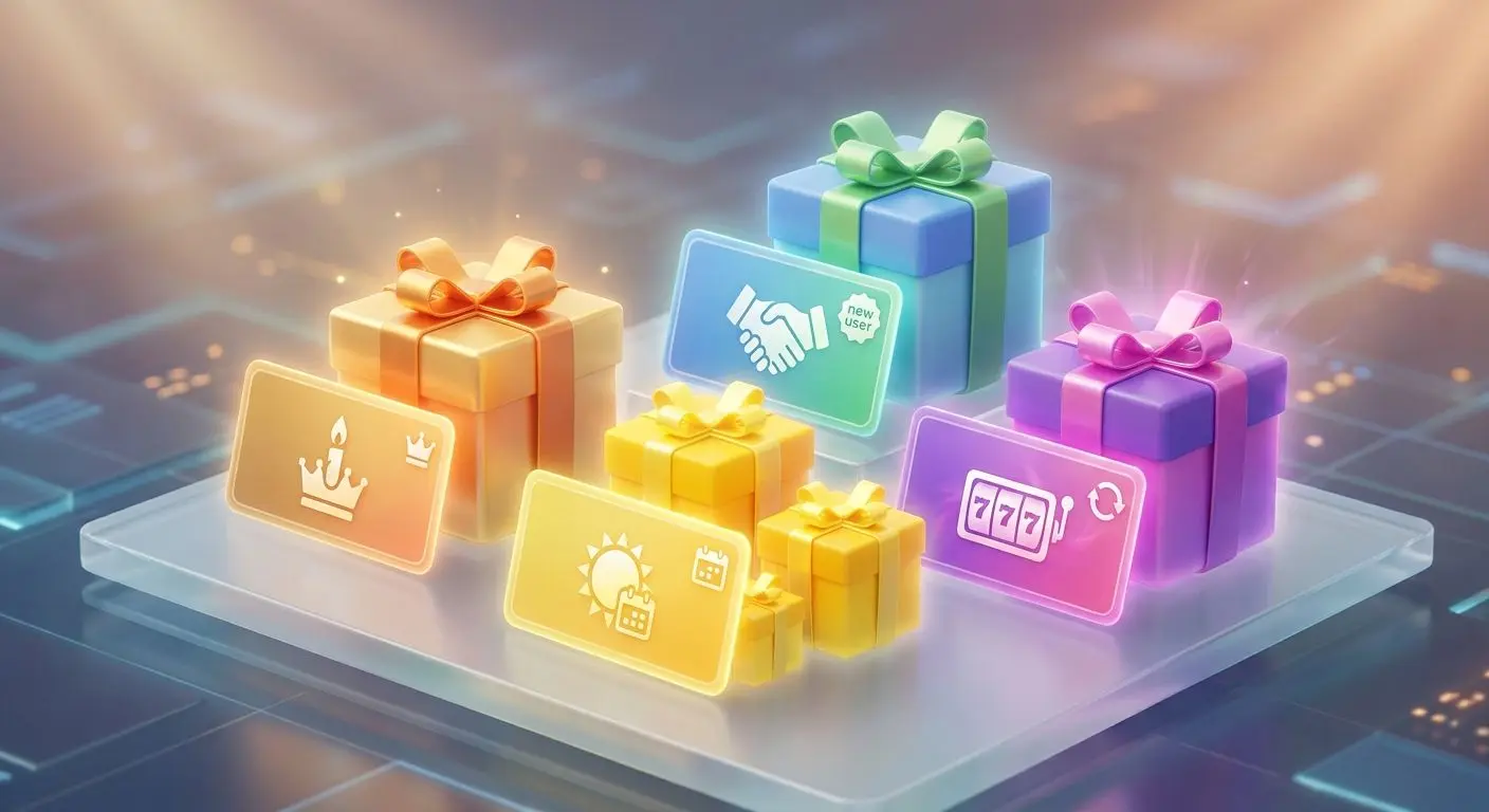 Visual comparison of different bonus-style gift boxes including birthday and daily offers
