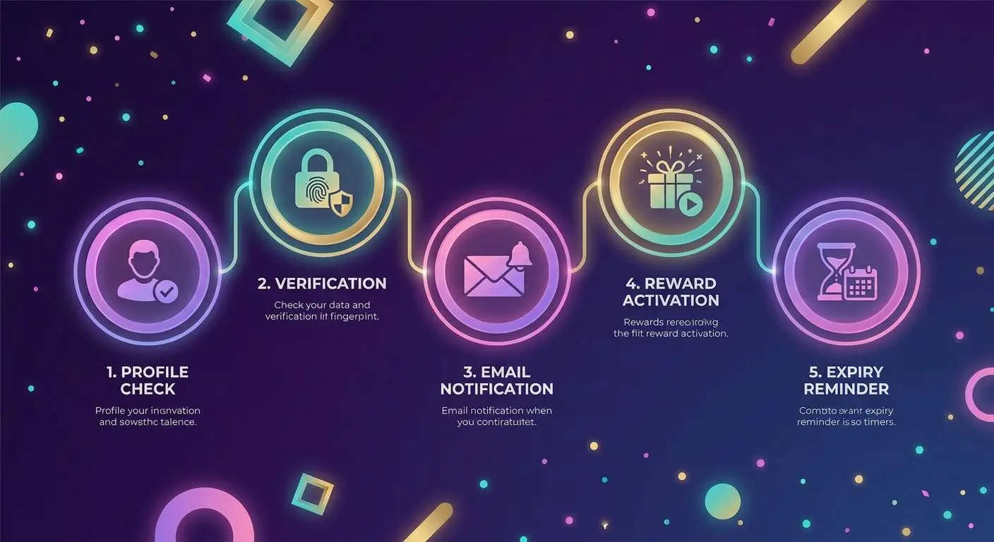 Visual roadmap of steps to claim a birthday bonus