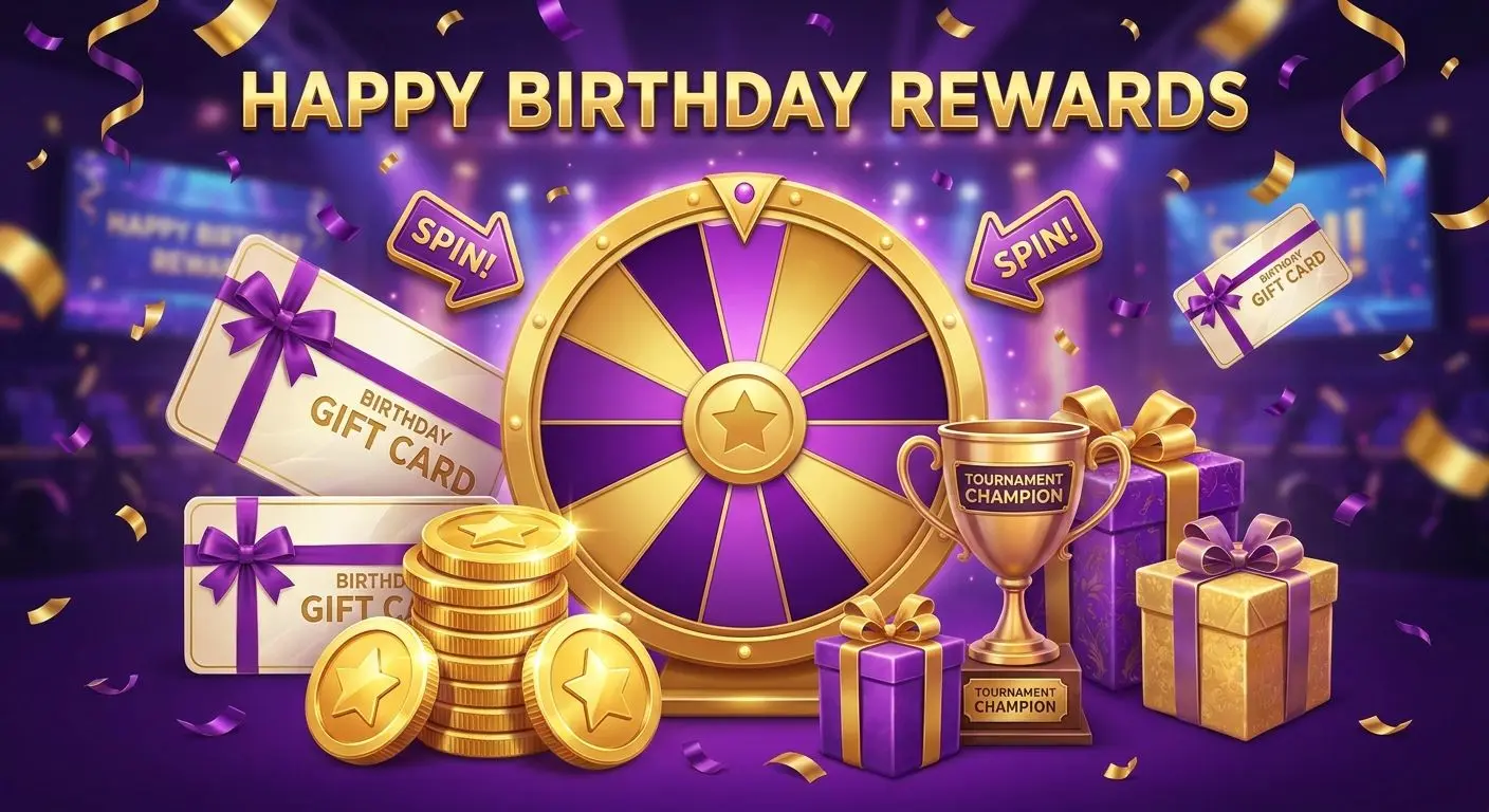 Different types of birthday rewards in one festive composition