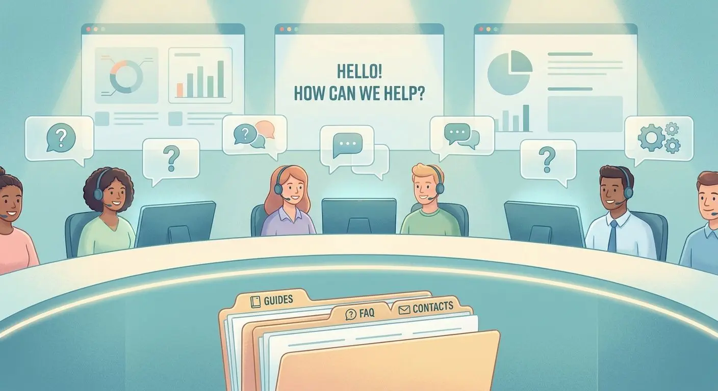 PlayOJO support and help centre visual Support centre illustration with chat and policy document icons