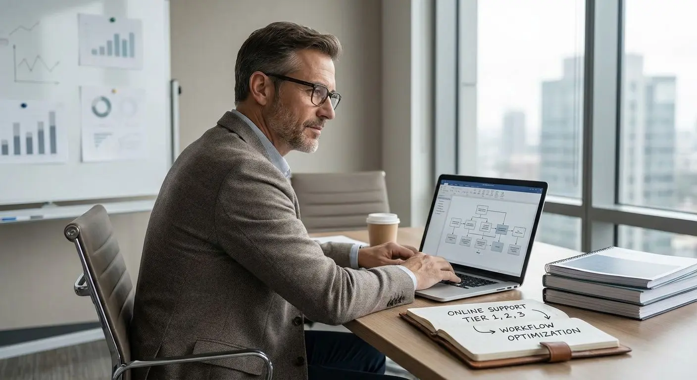 Editorial expert working on an online support guide