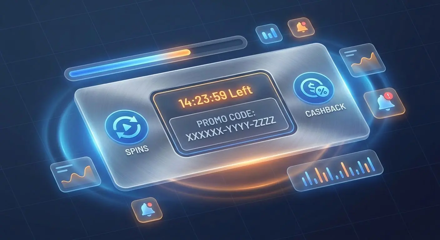 Promo card with code label and countdown timer for daily offer