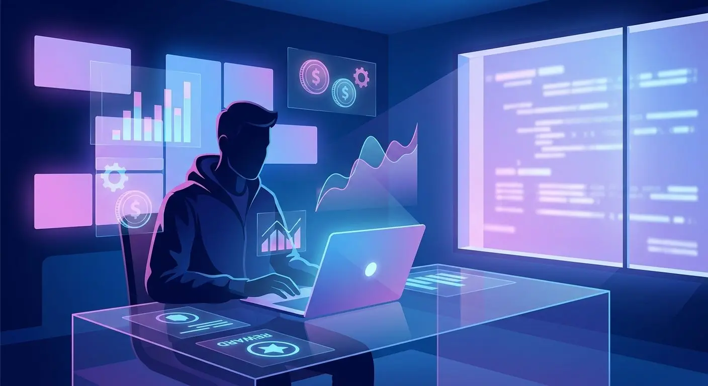 Fictional analyst reviewing promotional data on a laptop