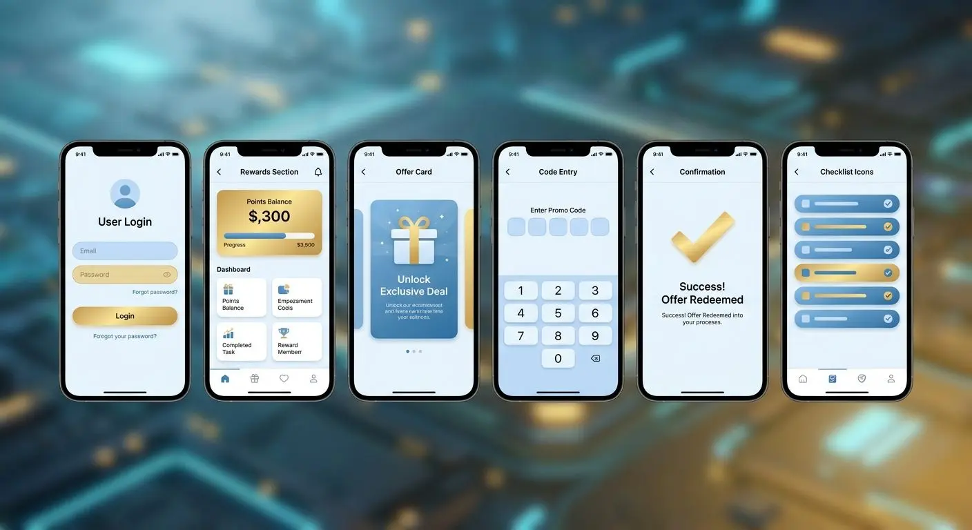 Illustrated interface showing how loyal players activate a reward offer