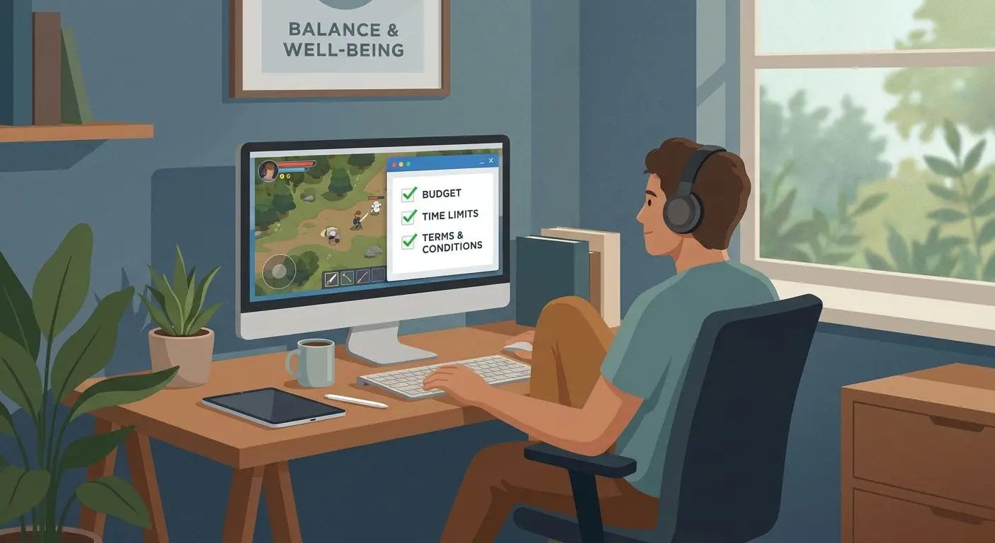 Player reviewing budget time and terms checklist before using a welcome offer