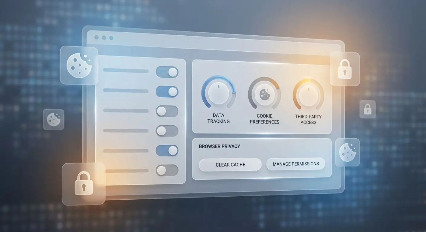 Cookie settings and website privacy controls illustration