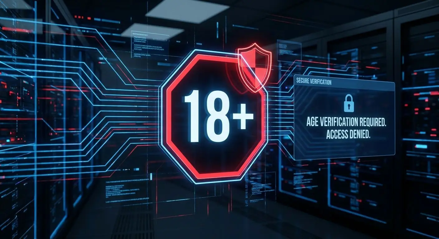 18 plus age verification and no underage access symbol
