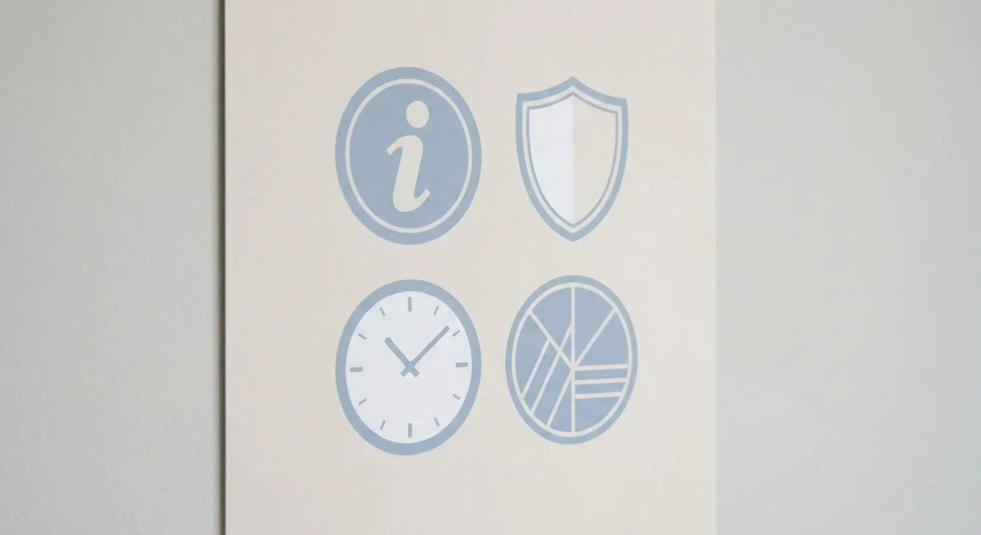 Responsible play FAQ icon collage with information symbol and safety icons