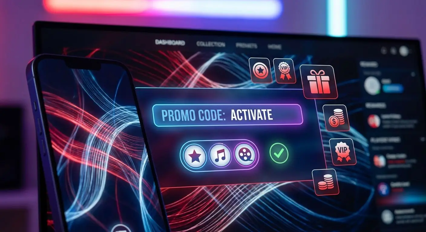 Abstract interface showing Kicker code activation for free spins