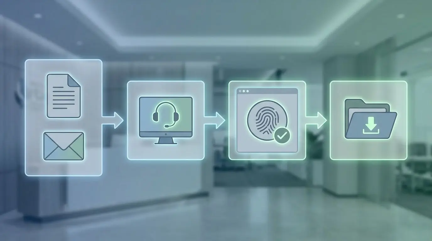 Step-by-step visual of requesting personal data information