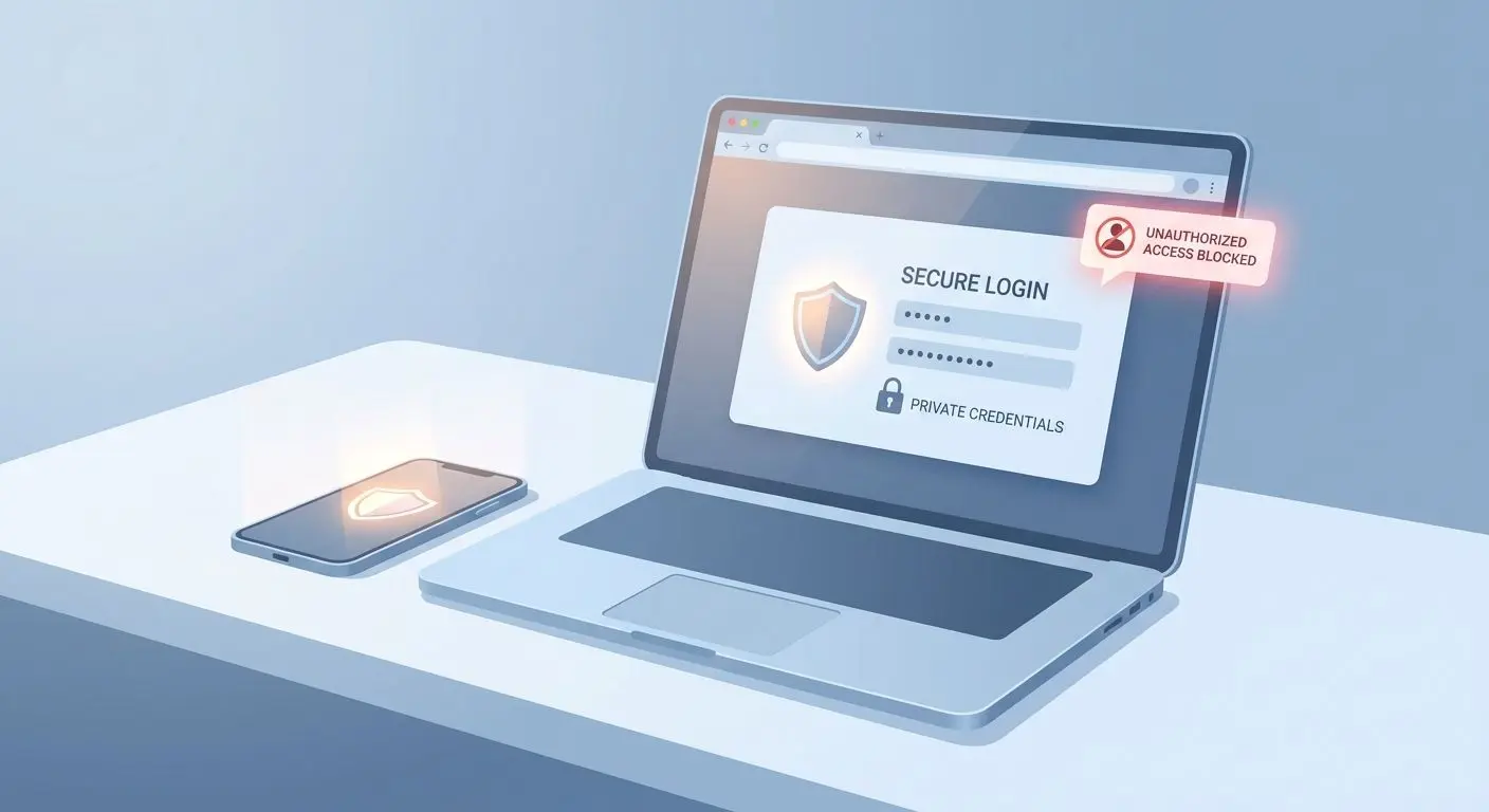 Secure account access and login privacy illustration