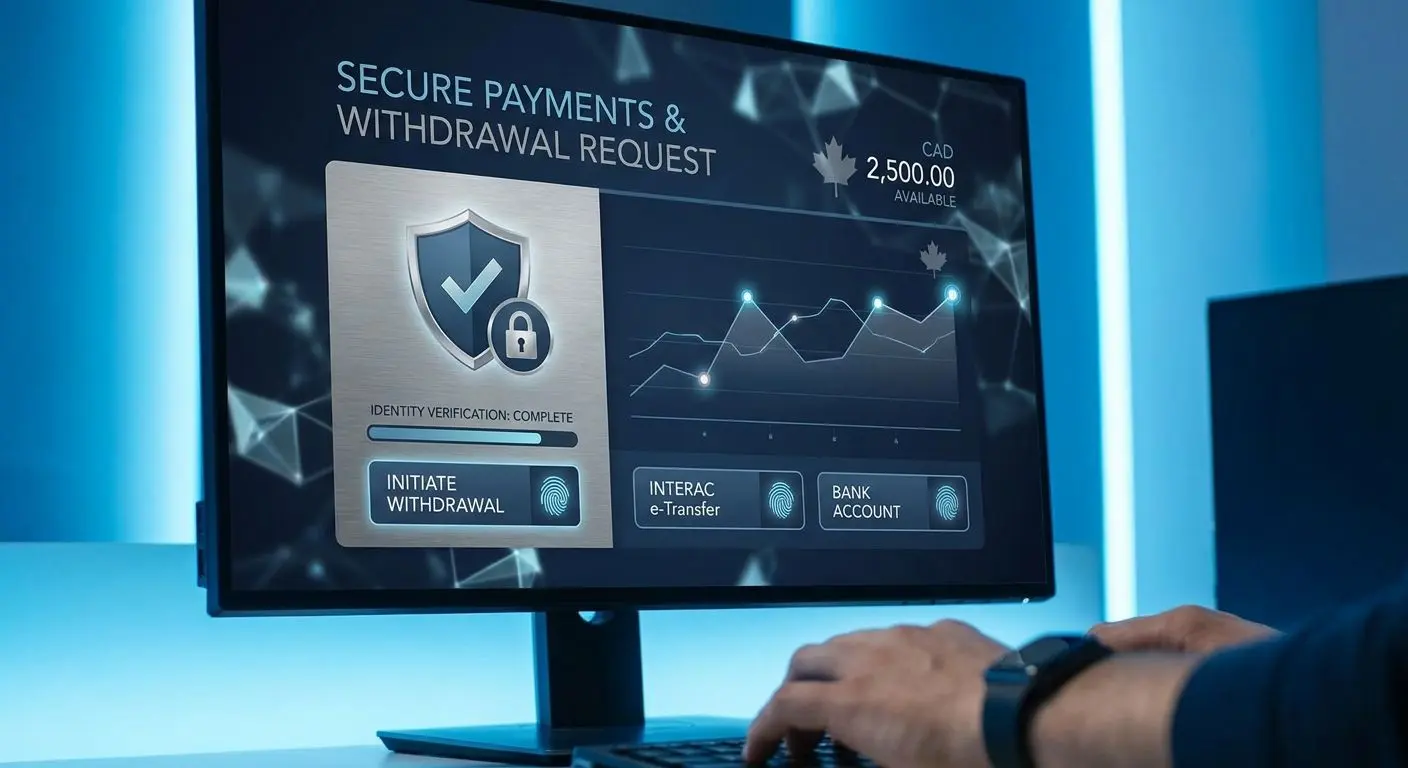 Secure online payment and withdrawal interface for Canadian users