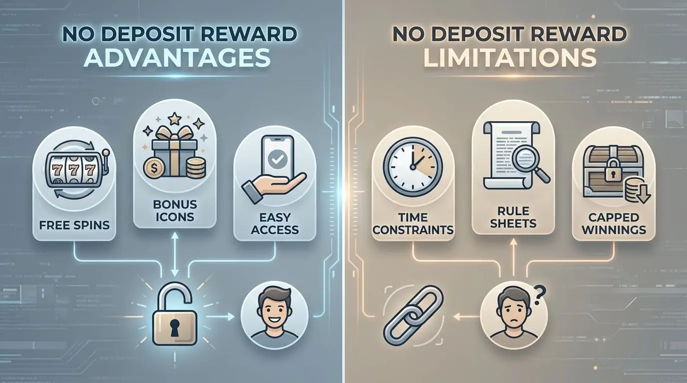 Comparison of no deposit reward benefits and limitations